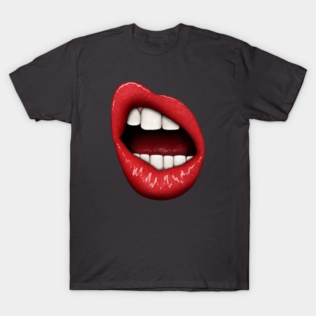 Big Sexy Red Lips T-Shirt by Vivid Chaos